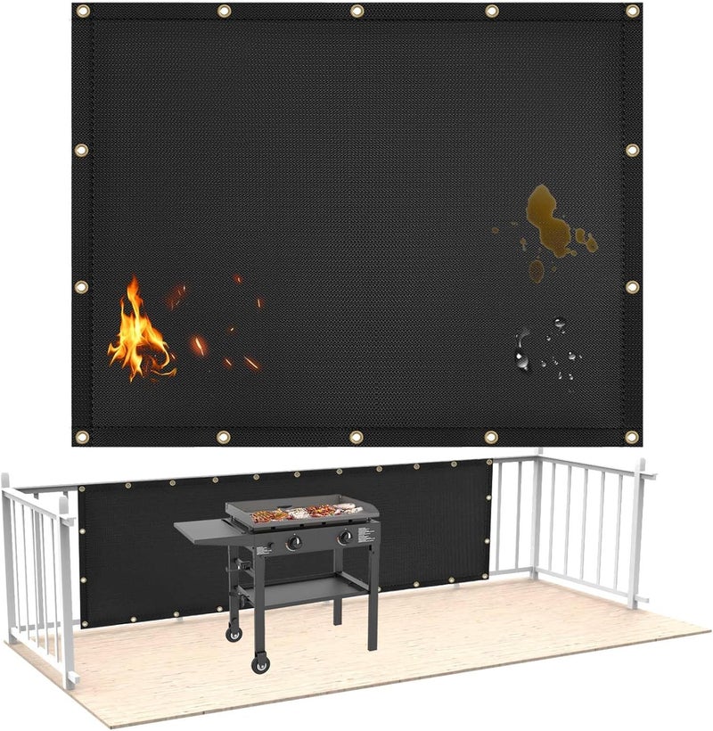Amerbro Fireproof Grill Heat Shield to Protect Deck Fence from Grill Heat, Heat Shield for Wood Stove, Stove Wall Protector Fridge, BBQ Grill Mat Accessories Compatible with Blackstone, 3'x4' - Image 1